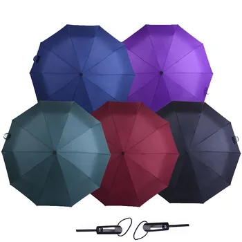 

10K Strong Men Folding Automatic Umbrella Rain Women Auto Large Windproof Umbrellas Male Business Compact Pongee Umbrellas