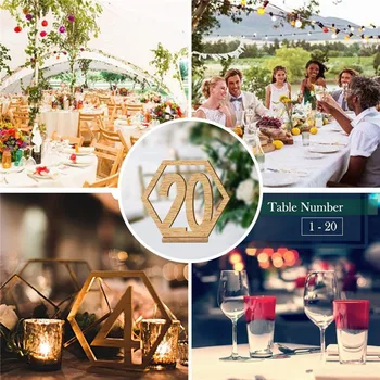 

20pcs/set 1-20 Wedding Table Cards Numbers Wooden Rack Decoration Event Party Supplies Home Decoration Digital Seat Decoration