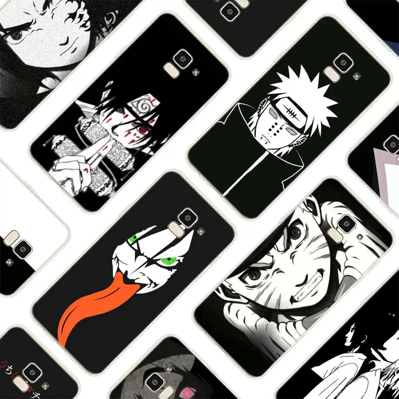 

Silicone Soft Phone Case Naruto anime Black background For Samsung Galaxy j8 j7 j6 j5 j4 j3 Prime Plus 2018 2017 2016