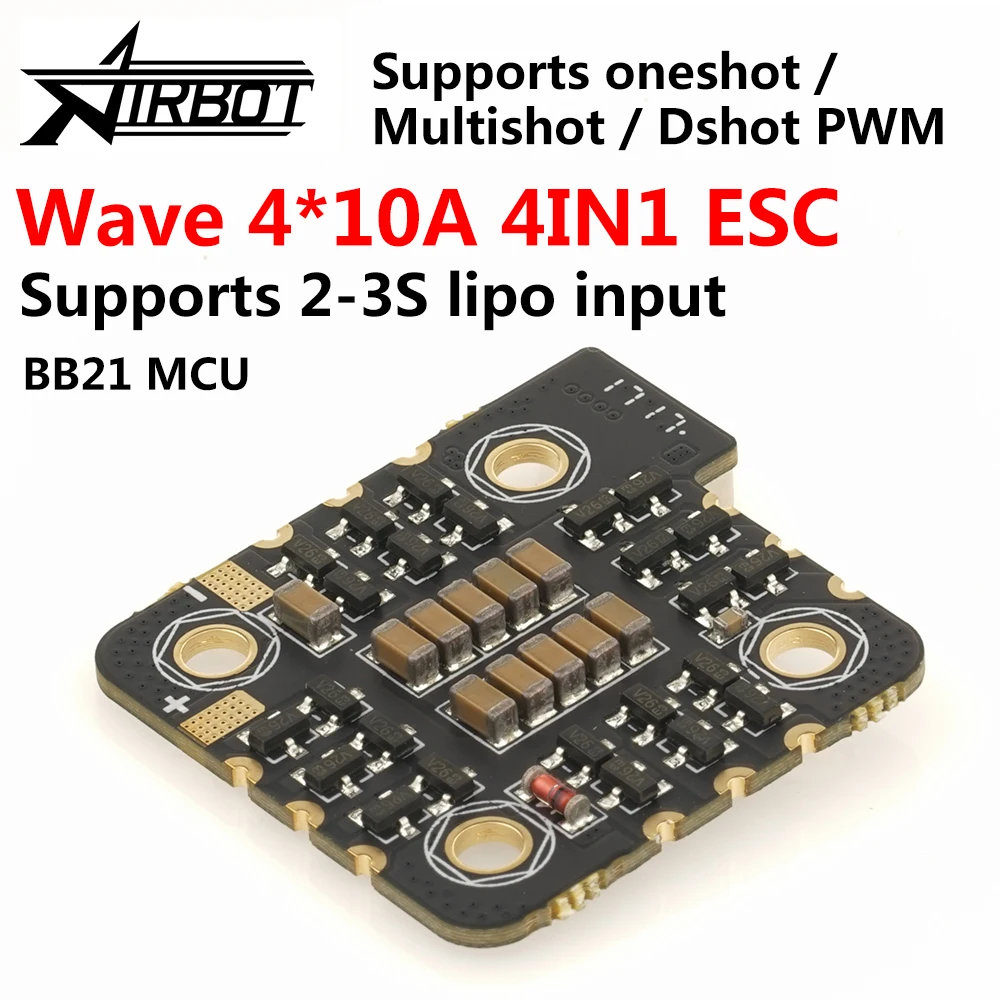 

AIRBOT Brushess ESC WAVE 10A 4in1 drones with Quadcopter 4x10A 2020 Supports OMNIBUS DSHOT Blheli_s For Fpv
