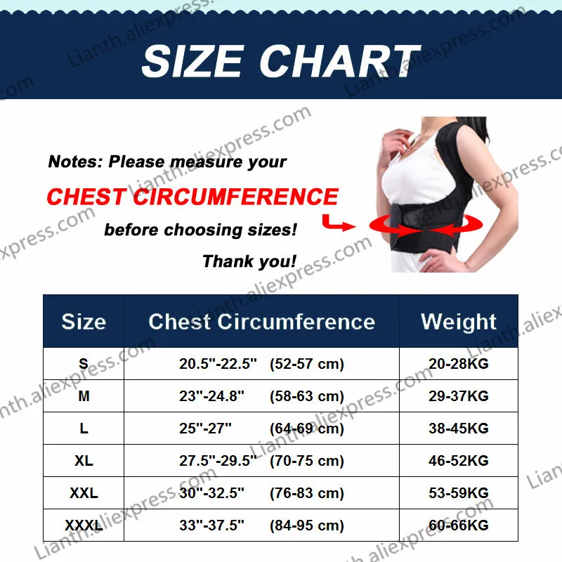 T191 size chart blue