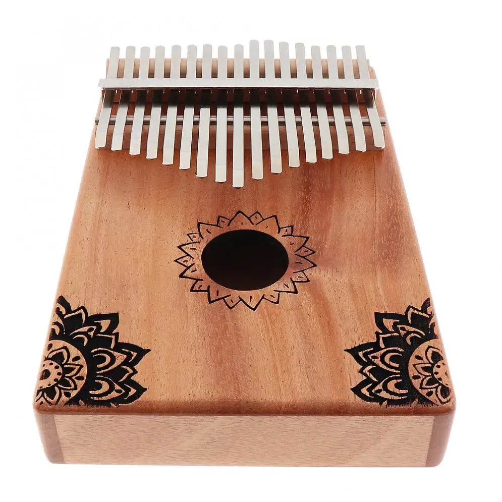 17 клавиш Kalimba твердое красное дерево палец пианино с цветочным узором Mbira натуральный мини-клавиатура музыкальный инструмент