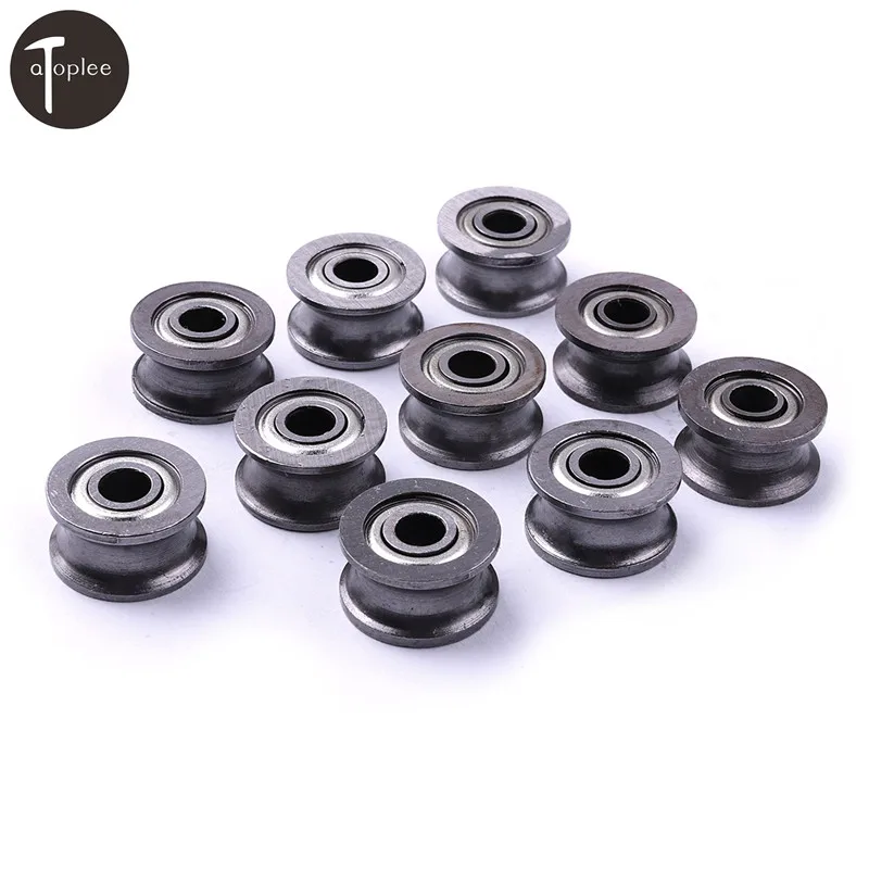 10pcs 4*13*7MM 624UU HCS U Groove Guide Pulley Rail Ball Bearings Wheel