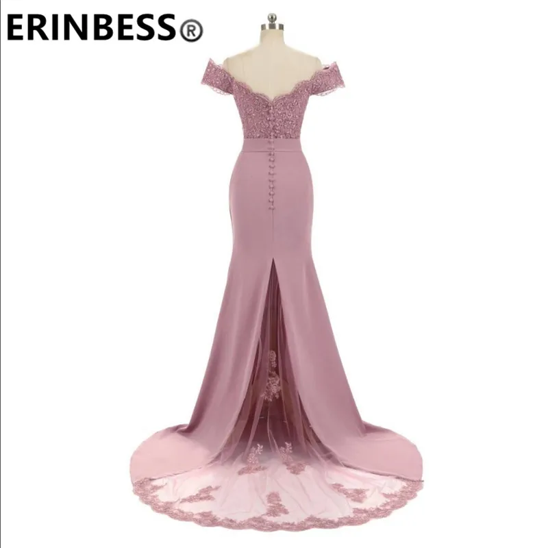 ERINBESS Robe De Soiree Mermaid Navy Blue Long Prom Dresses Party Elegant Vestido De Festa Long Evening Gown 2019