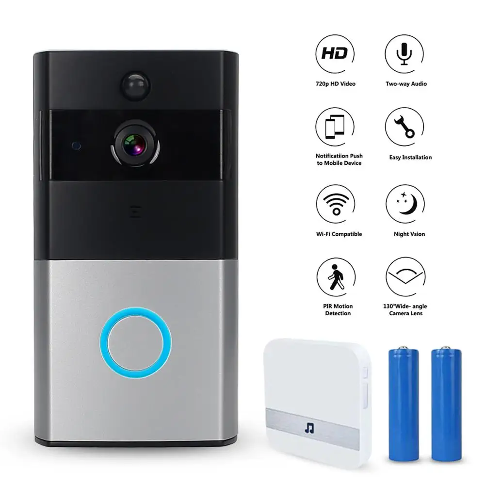 

HAHI WiFi Video Doorbell Camera IP 720P Ring Door Bell Video Intercom Two Way Audio APP Control For Home Security Monitoring