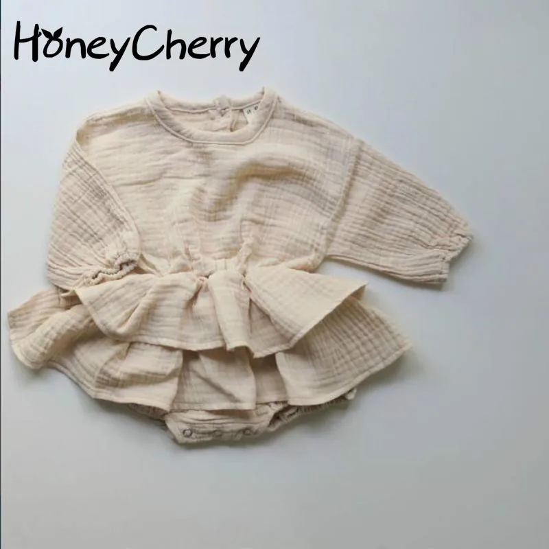 

2019 Autumn Cotton Baby Bodysuits Long Sleeves Climbing Suits Children Pink Bodysuit Baby Girl Clothes(No hair accessories )