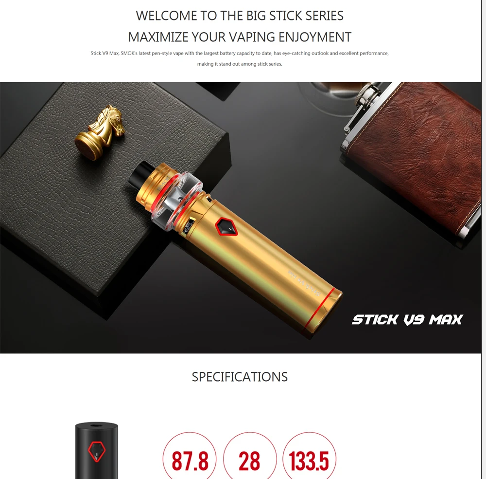 Electronic Cigarettes Smok Stick V9 Max 8.5ml Staret Kit 4000mah Battery Stick V9 Max tank with Baby V2 S1V2 S2 VS Stick Prince (3)