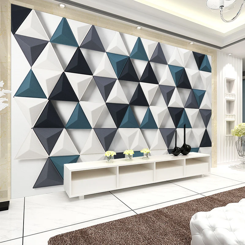 

JiaSheMeiJu Custom Photo 3D Wallpapers Geometric Diamond 3D Stereoscopic Living Room TV Background Wall Mural Wall paper Decor