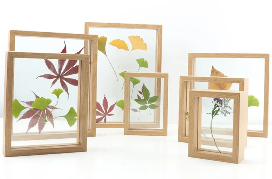 Европейский стиль завод сушеные листья цветка образец коробка квадратная А4 бумага-Cut DIY рамка двухсторонняя стеклянная рамка настольные украшения