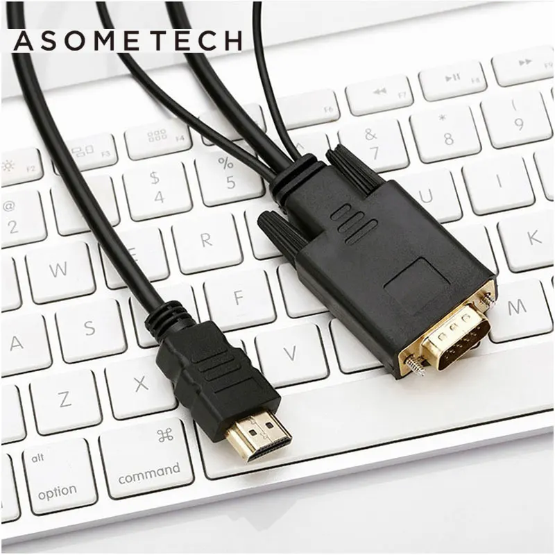 VGA To HDMI Output 3D/1080P HD Audio TV AV HDTV PC Video Cable Cord VGA2HDMI Converter Adapter For TV PC Display Projector vention hdmi to dvi converter full hd 1080p audio converter adapter with dual audio interface for hdtv projector drop shipping
