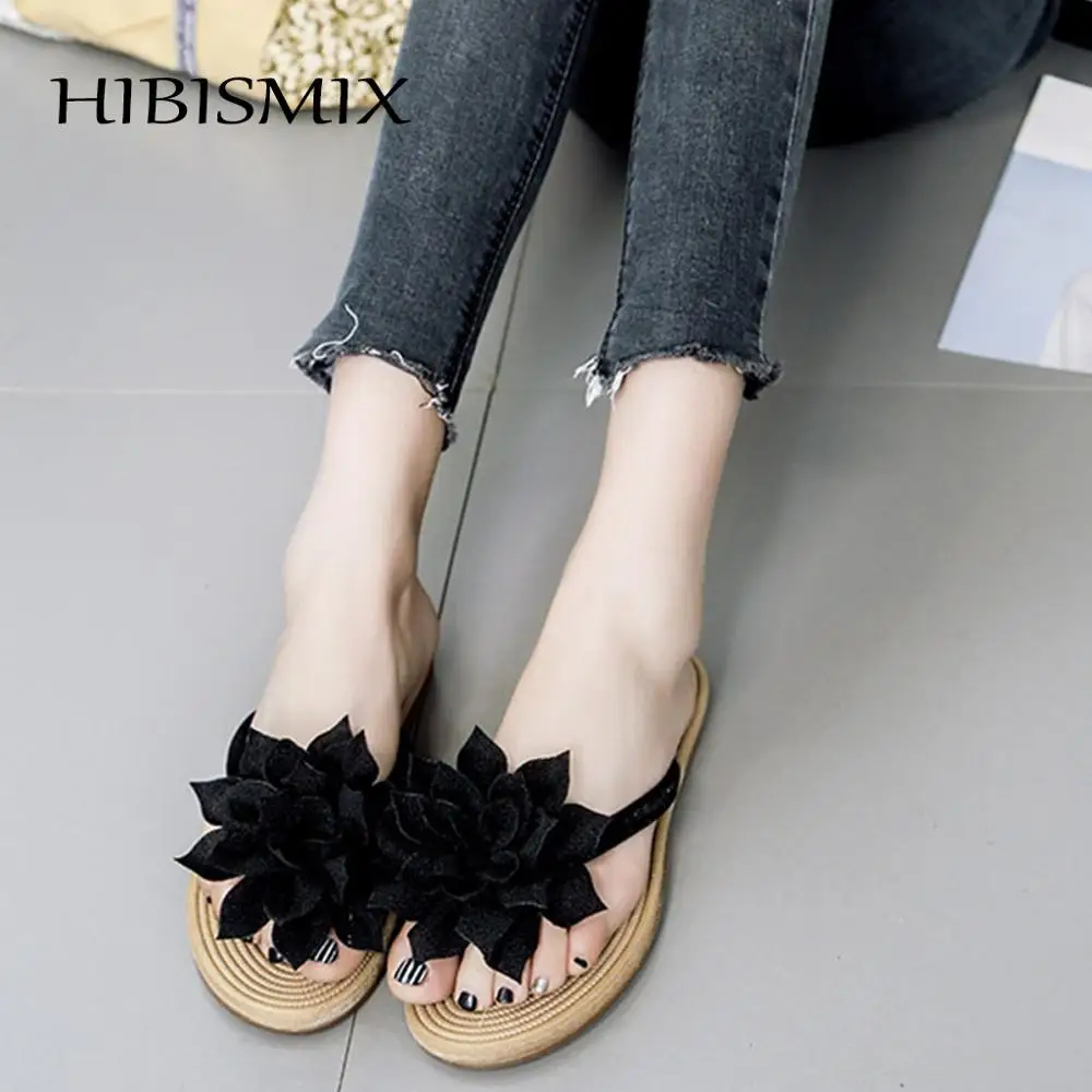 

HIBISMIX Women's Flip Flops Fashion Flowers Outside Beach Slippers 1074