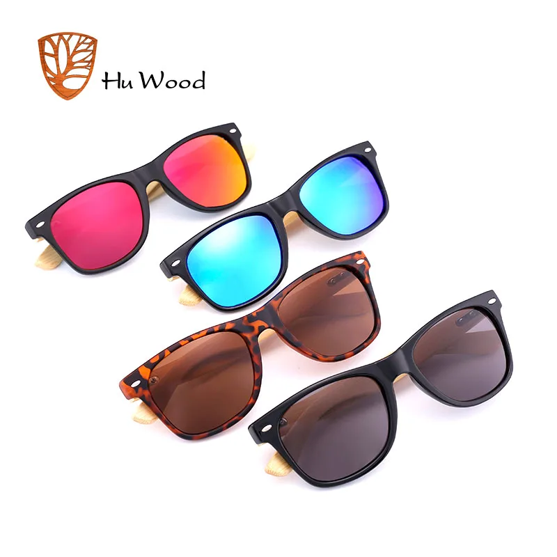 Hu Wood Top Quality Bamboo Sunglasses UV400 Wood Sunglasses Classic Retro Rivet Shades