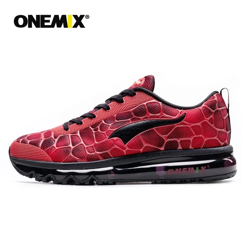 ONEMIX/мужские кроссовки для бега, дышащие, Hommes, спортивные, Chaussures De Course, уличные, спортивные, Прогулочные кроссовки размера плюс 35-47, обувь - Цвет: red black