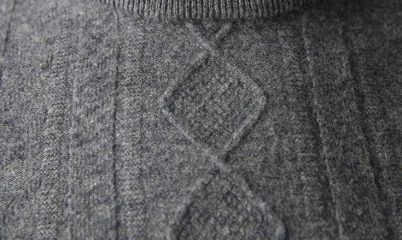 Высокое качество для мужчин пуловер с круглым вырезом свитер сплошной цвет Slim Fit Теплый 100% шерсть вязаный Топ бизнес для стройных мужчин
