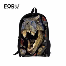 FORUDESIGNS/3D Zoo животных школьные ранцы для мальчиков крутой динозавр Тигр лошадь школьная сумка с рисунком "Сова" Детская сумка для книг Детский рюкзак для подростков
