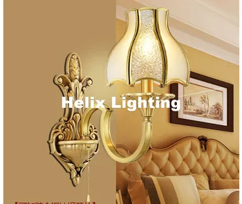 

2017 European Retro Brass Lamp 110V~220V Indoor Lighting Wall Lamp E14 Bedroom Wall Lighting Antique Bronze Living Room Lights