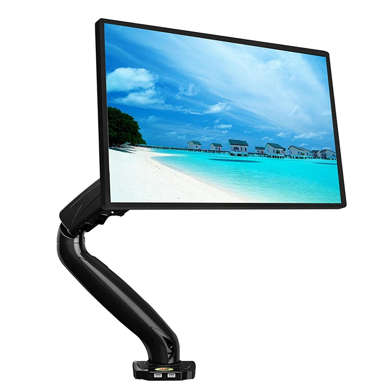 NB F80A رصد حامل سطح العمل الميكانيكية الربيع رفع حامل تليفزيون 24-35 بوصة ارتفاع قابل للتعديل حامل قاعدة مع منفذ USB مزدوج