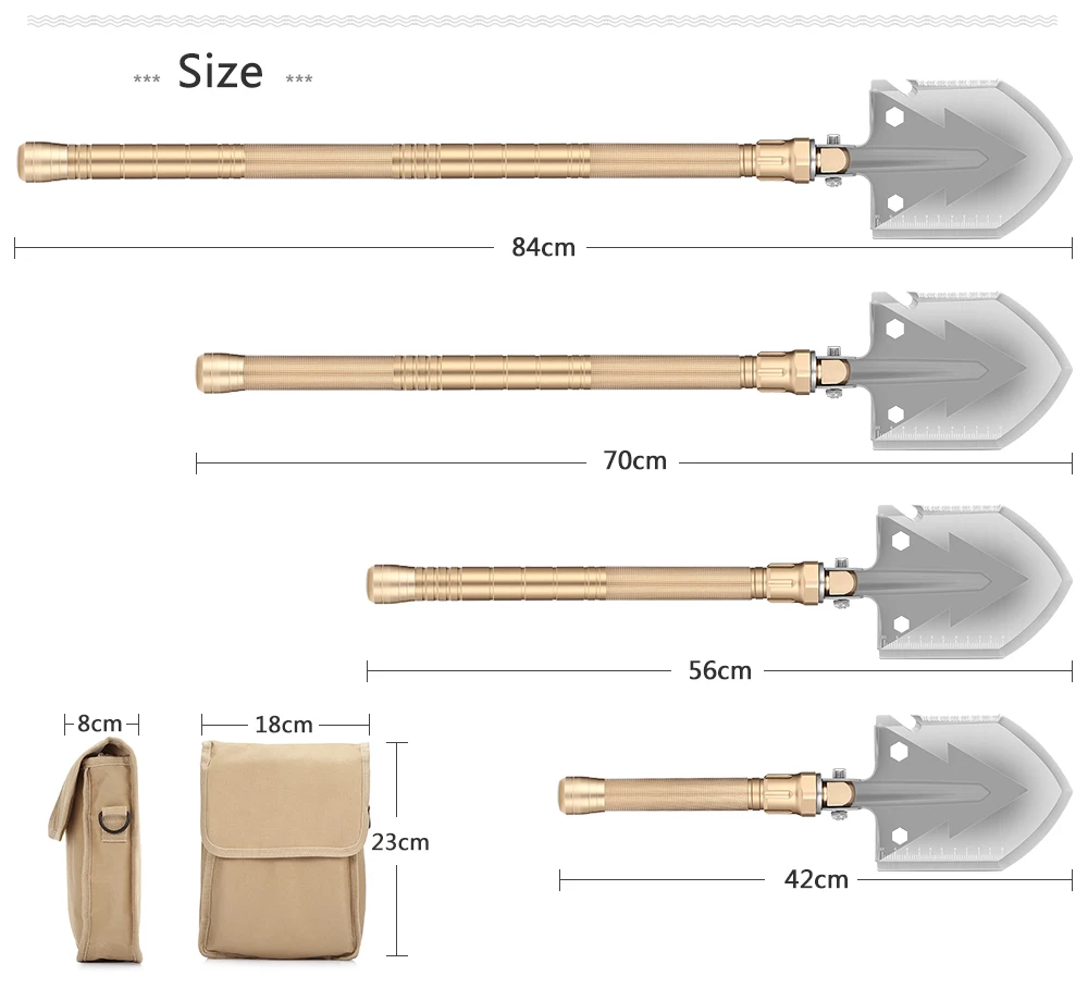 Outlife Military Folding Shovel with Carrying Bag Army Multi-tools for Camping