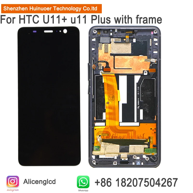 Для htc U11 + Plus Оригинальный ЖК дисплей с рамкой в сборе для сенсорный дигитайзер