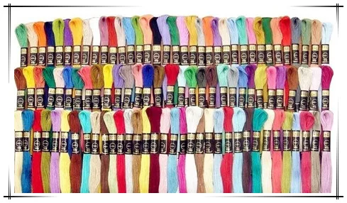 

100pcs/lot New brand Yard Embroidery Thread Cross Stitch Thread Floss Skeins CXC Similar DMC Free shipping