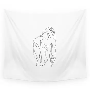 

Minimal Drawing Wall Tapestry Wedding Party Gift Bedspread Beach Towel Yoga Picnic Mat