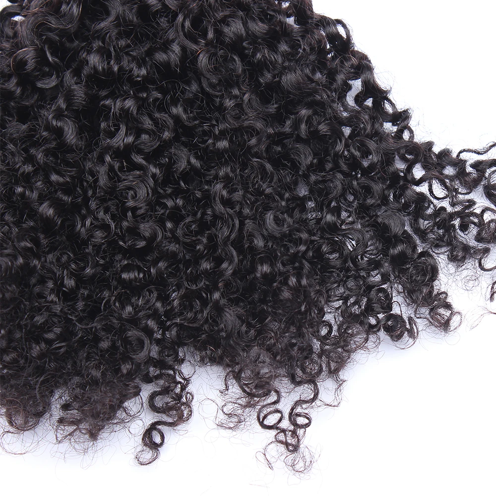 Brazilian Kinky Curly Hair Human Hair 1 or 3 Bundles 3B 3C Hair Weave Non-Remy Natural Human Hair Extensions CARA