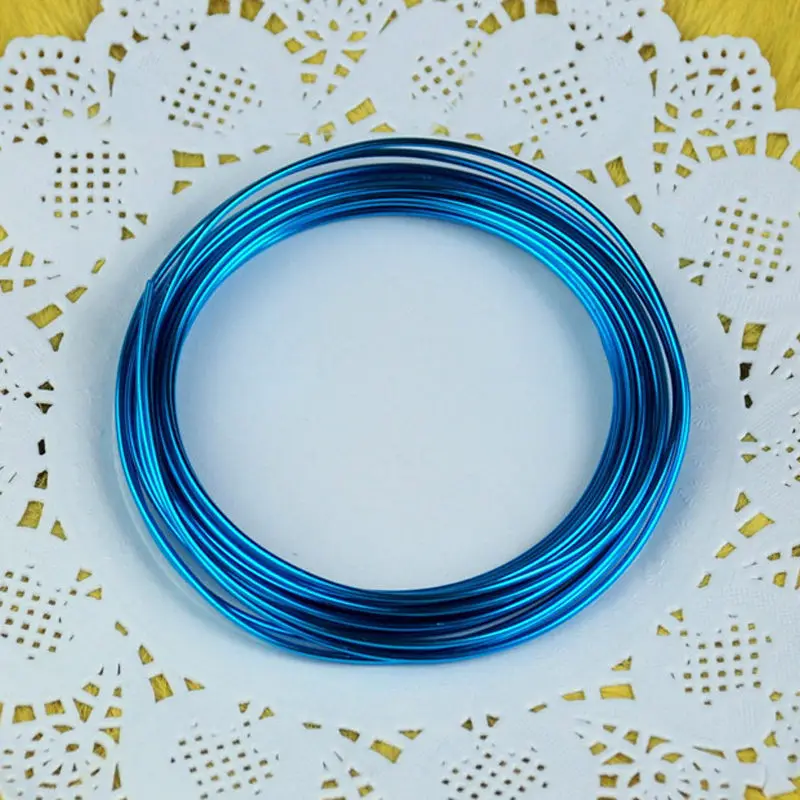 5m разноцветные, алюминиевые провода 1 мм/1,5 мм/2 мм Диаметр мягком металле цветы провода для DIY ювелирных изделий ручной выделки для творчества - Цвет: Синий
