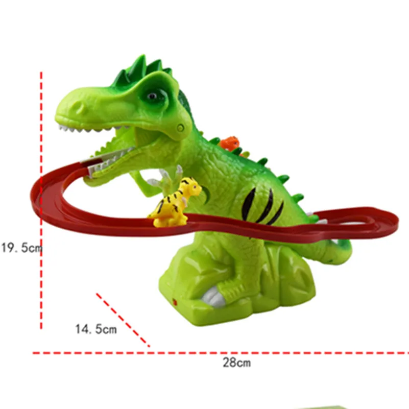 Электрические треки восхождение лестница динозавр игрушки Светящиеся динозавры со звуком животные модель игрушки для детей