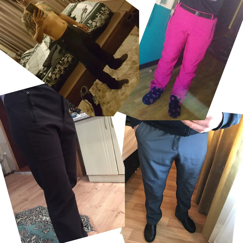 LoClimb de invierno de los hombres pantalones de senderismo de Esquí/Camping/montaña/Trekking pantalones al aire libre Softshell/impermeable Pantalones para hombre AM054