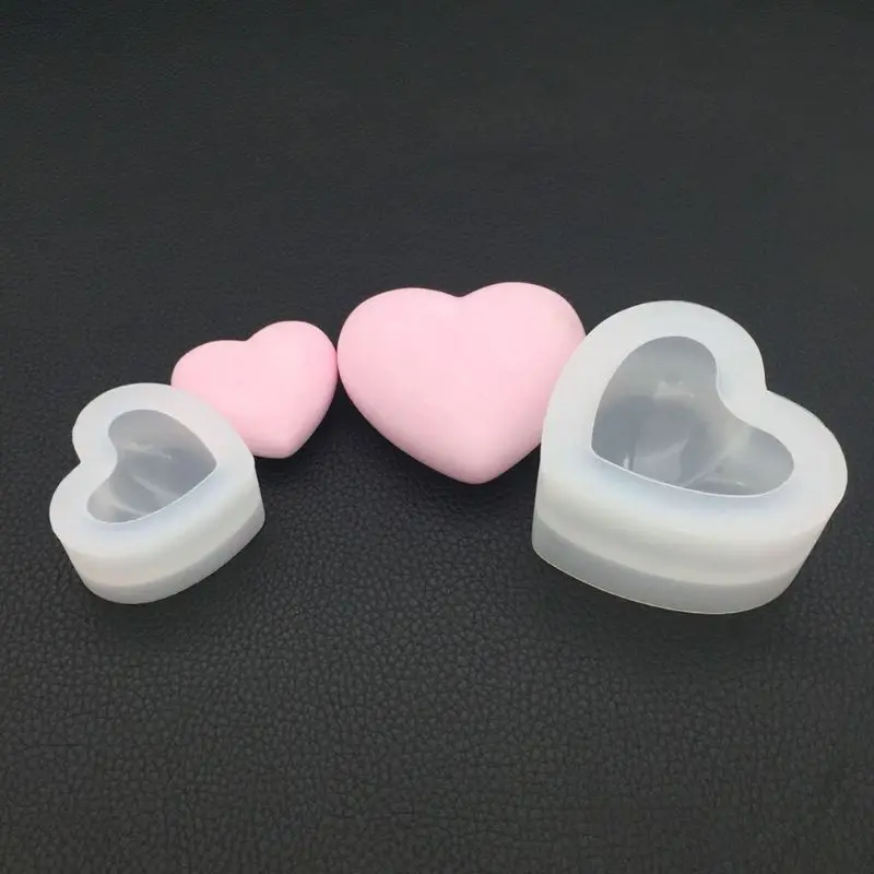 

3D Smooth Silicone Mold Mirror Heart Shape Crafts DIY Jewelry Making Handmade Cake Fondant Epoxy Resin Molds Chocolate Tools