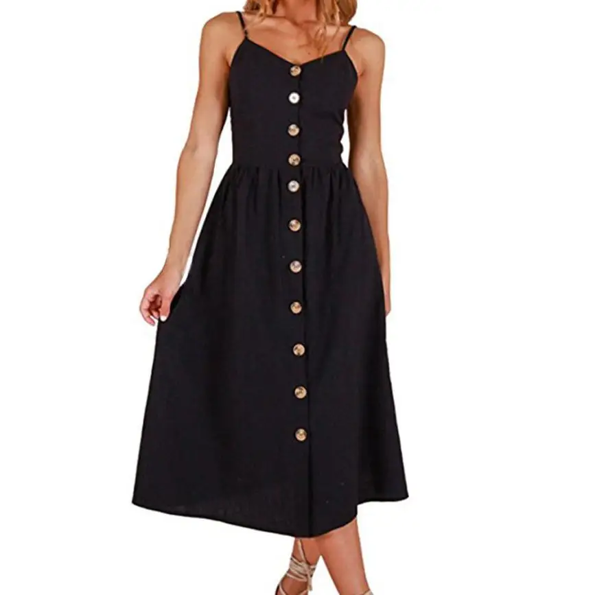 

NEW Printing Buttons Off Shoulder Dress Women Sexy Sleeveless Dress Princess Dress vestidos robe