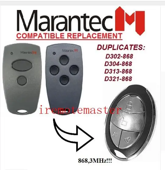 Запасной пульт дистанционного управления Marantec D302 D304 868 МГц | Электроника