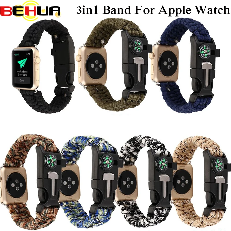 Nylon Rope Watchband for Apple iwatch Series 1 2 3 38/42mm compass