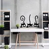 Belle 3 noir mignon chats autocollant mural Moder chat Stickers muraux filles vinyle décor à la maison mignon chat salon enfants chambre ► Photo 3/6