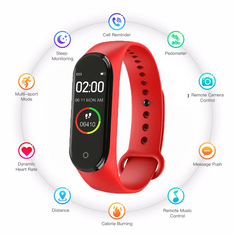 Hot Smart M4 With Activity Tracker Blood Pressure Monitor Watch Men