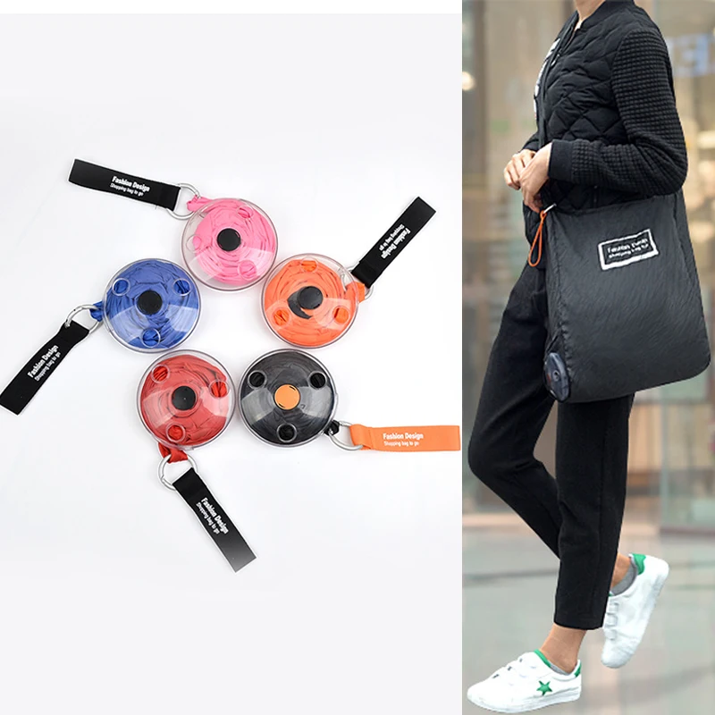 

Portable Reusable Folding Shopping Bag Multifunctional Storage Bags Scalable Eco Shoudler Bags Organizer Roundel Large Capacity