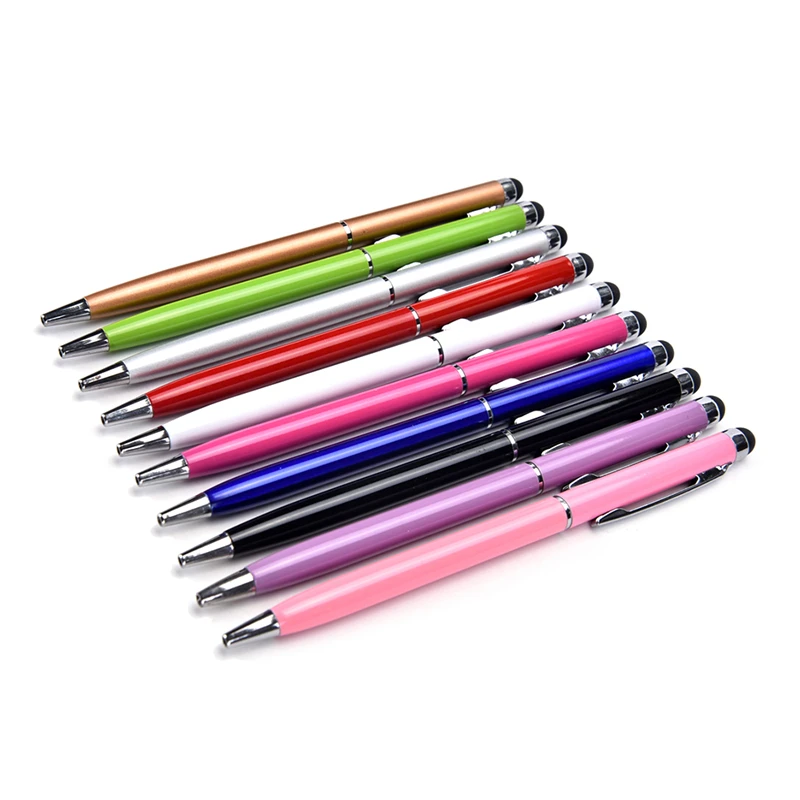 New High Quality 2 in 1 Mini Metal Capacitive Touch Pen Stylus Screen For Phone Tablet Laptop Built-in Ballpoint Pen