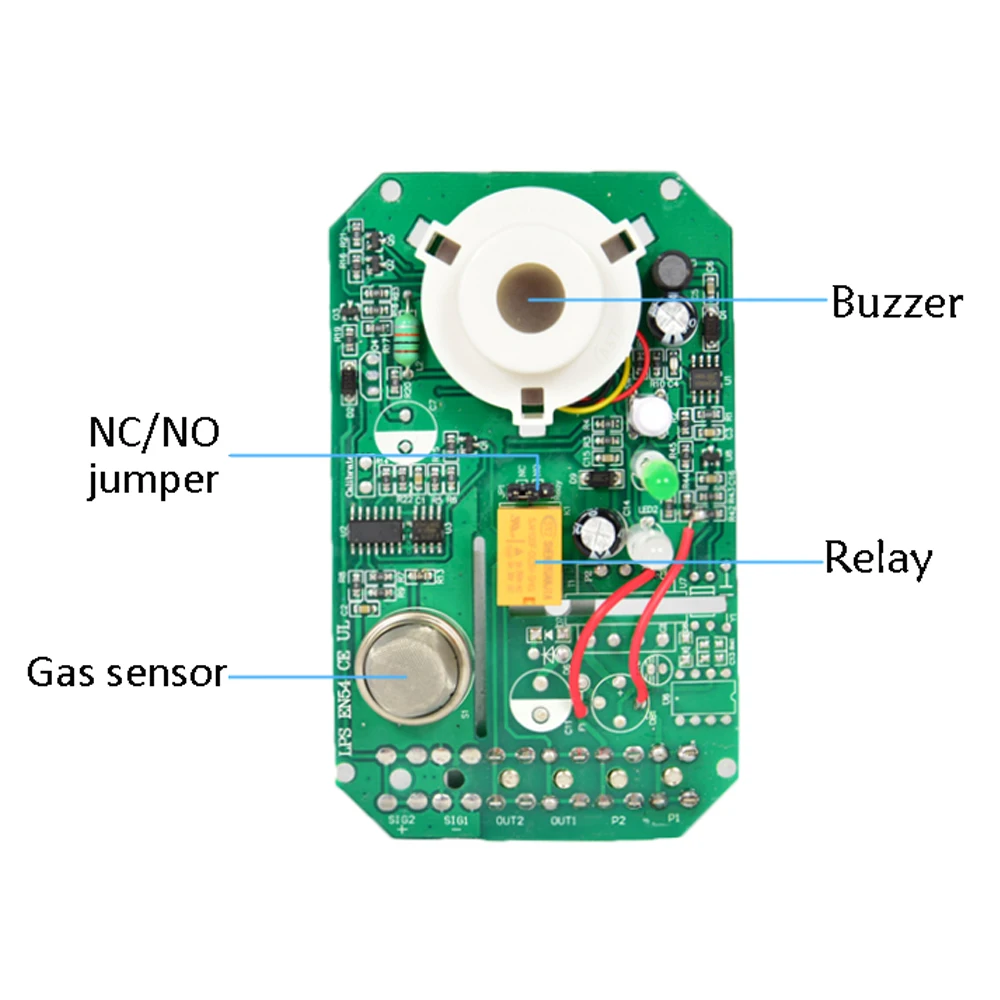 Automotive Interior Lng Cng Lp Gas Leak Detector Rv Propane Alarm With Dry Contact Relay Output