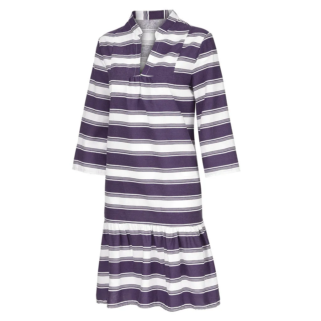 JAYCOSIN Sexy Women Summer Dress Long Sleeve Striped A-Line Holiday Party Short Mini Dress Summer New Dresses Vestidos Verano
