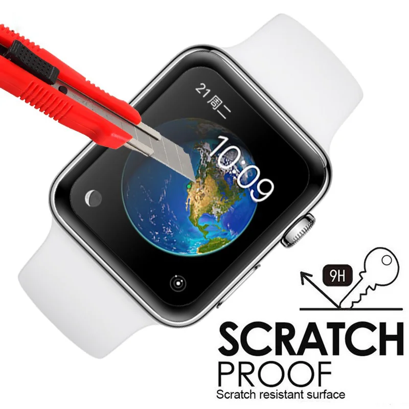 BUMVOR 3D полное покрытие закаленное стекло для Apple Watch 42 мм защита экрана 9H iWatch серии 3