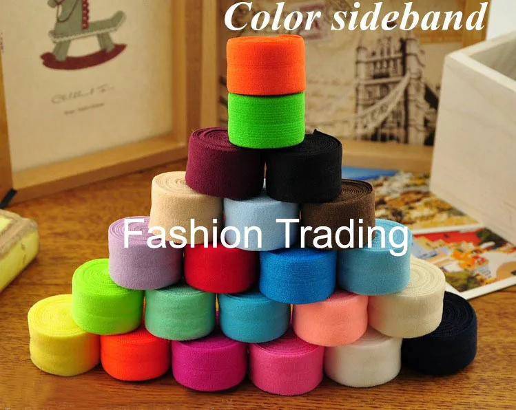 

Mix 36 Colors 400yards/lot 5/8'' 1.5cm Fold Over Elastic Baby Girls hair FOE Girl DIY Stretchy Shiny Band For Hair Accessories