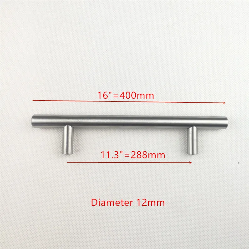 Диаметр 12 мм Нержавеющая сталь матовая золотая ручка дверца кухонного шкафа Т-образная ручка "~ 24"