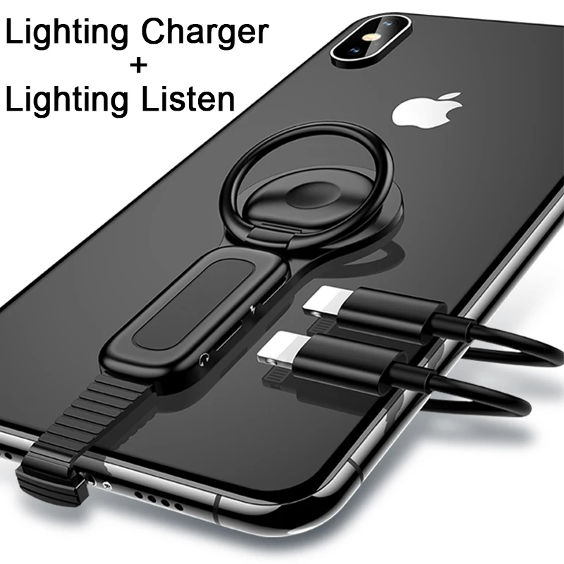

Fast Charging for Lightning to 3.5mm Audio Adapter Ring Holder Charger Adapter Connector OTG for iPhone XS X 8 7 Plus