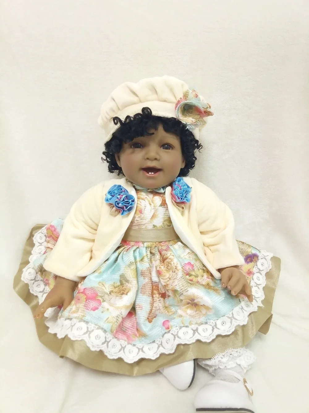 

new arrival Limited black doll princess 55cm soft body silicone vinyl reborn baby dolls girls toys for kids 22inch fashion toy