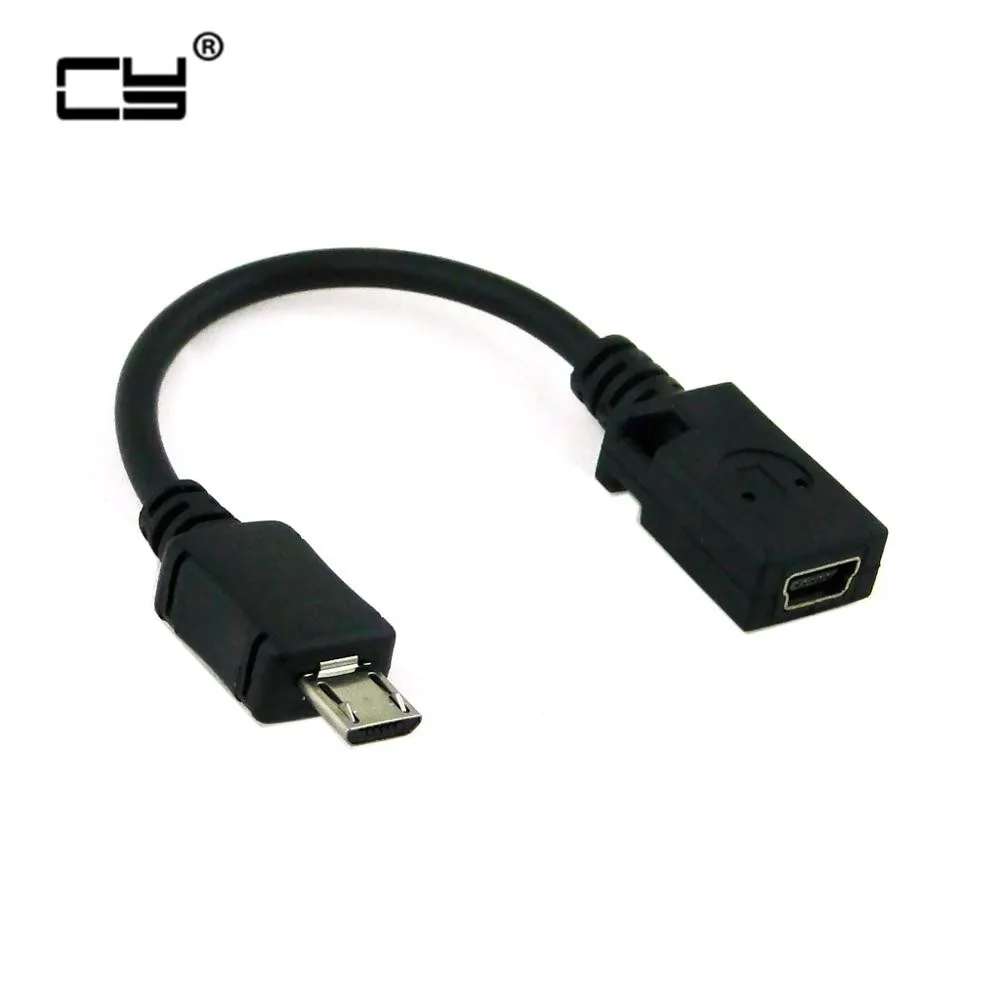 0.1 м Micro USB мужчина к Mini USB Женский Кабель-адаптер для Планшеты PC/MP3/телефона/GPS mp4