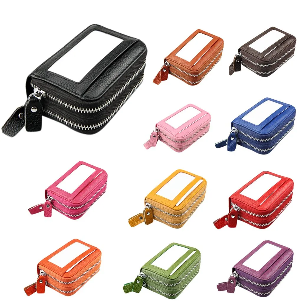 

2019 New Card Package Unisex Double Bank Multi-Card 11 Card Position Coin Purse Multicolor Porte Carte Femme Money Bag #YL10