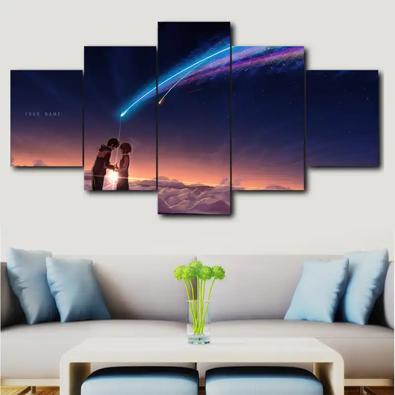Get 5 Panels Wall Art Your Name Kimi No Na Wa Painting Art Canvas For iPhone Free Wallpaper 5 Panels Wall Art Your Name Kimi No Na Wa Painting Art Canvas Free HD