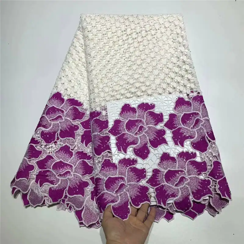 Free shipping african cord lace fabric high quality french guipure new arrival laces with stones for party H1273 | Дом и сад