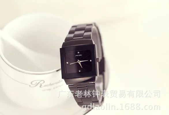 Brand Couple Watches Man Women Full Stainless Steel Square Face Dial Quartz Casual Analog Wrist Watch Men Luxury Sports Watches