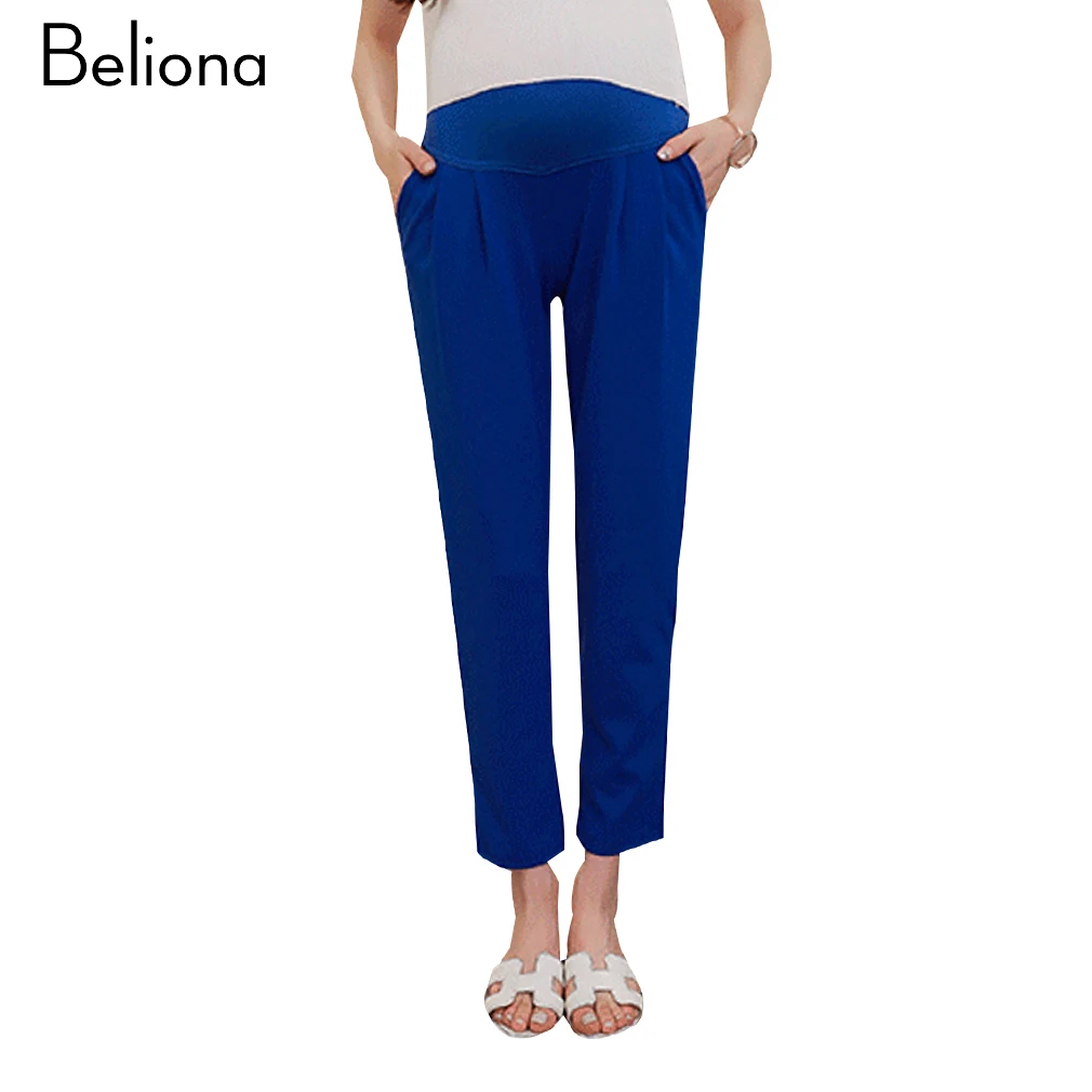 4 Color Maternity Pants Chiffon Pregnancy Nine Trousers for Pregnant